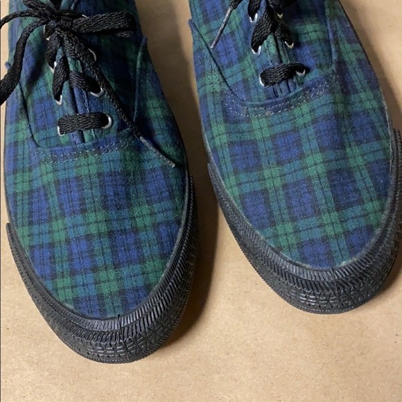 Crayons Green & Blue Plaid Sneakers - Picture 2 of 7